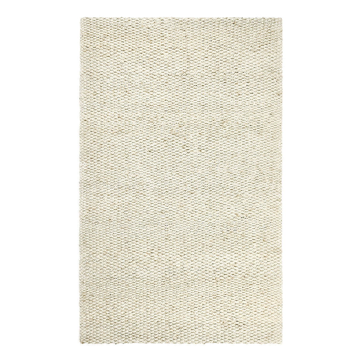 Ivory jute rug, rectangular woven surface with simple finished edges