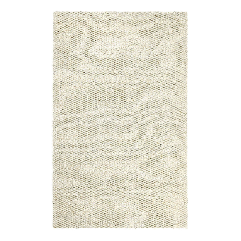 Ivory jute rug, rectangular woven surface with simple finished edges