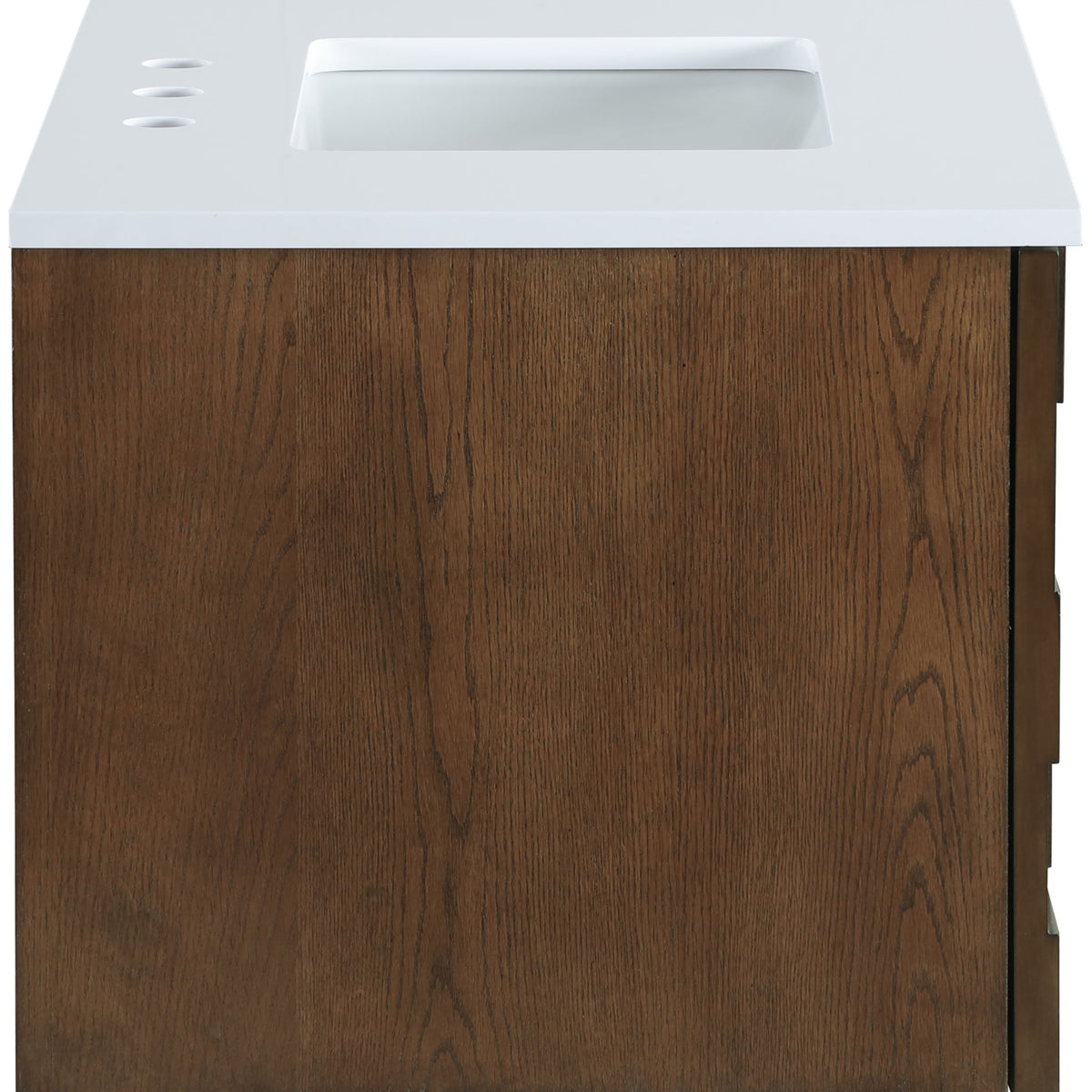 Leonardo - Engineered Stone And Solid Wood 24" Wall Mounted Bathroom Vanity