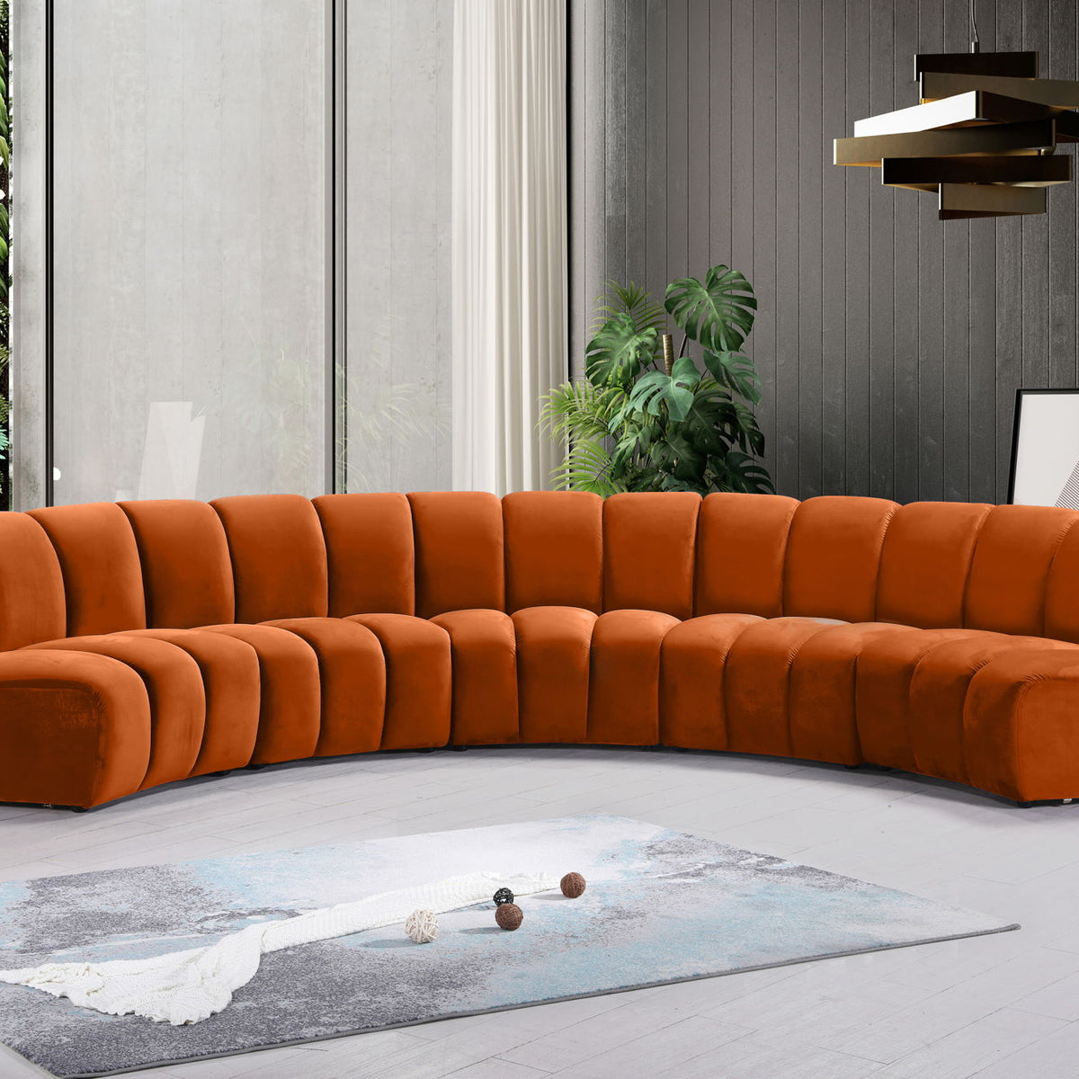 Infinity - 5 Piece Velvet Modular Sectional
