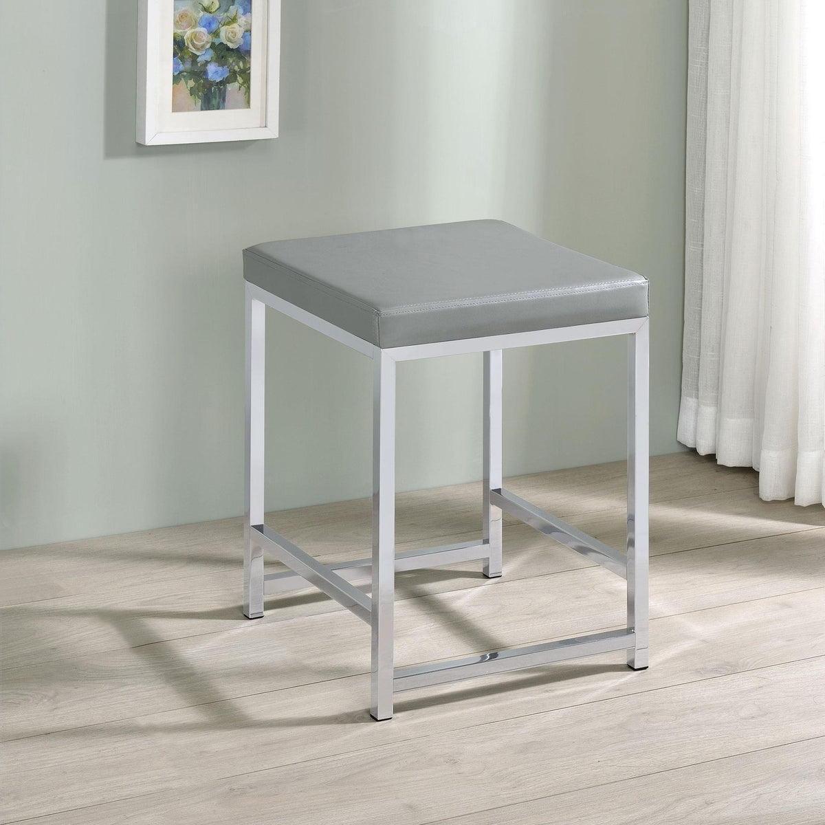 Umbridge Upholstered Square Padded Cushion Vanity Stool