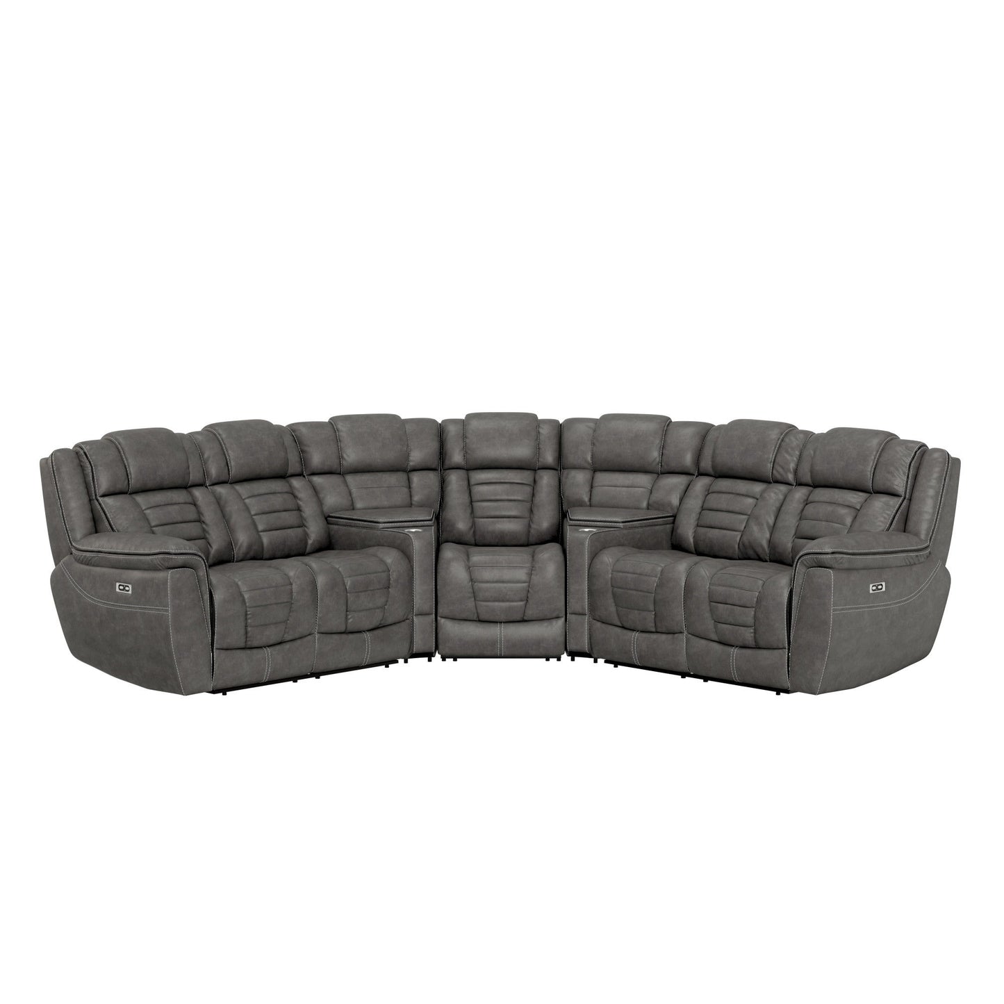 Siena - Power Reclining Sectional - Gray