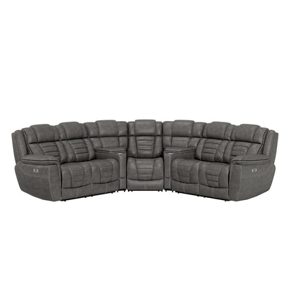 Siena - Power Reclining Sectional - Gray