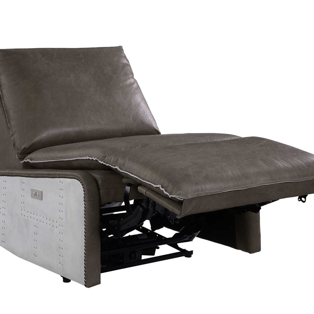 Metier - Power Motion Recliner - Gray / Aluminum