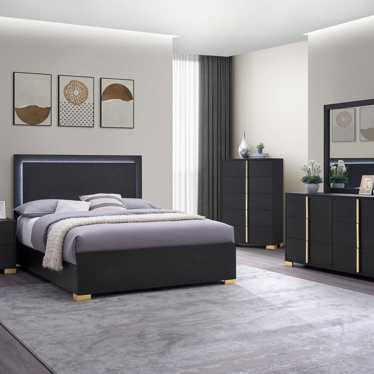 Marceline 5-piece Full Bedroom Set Black