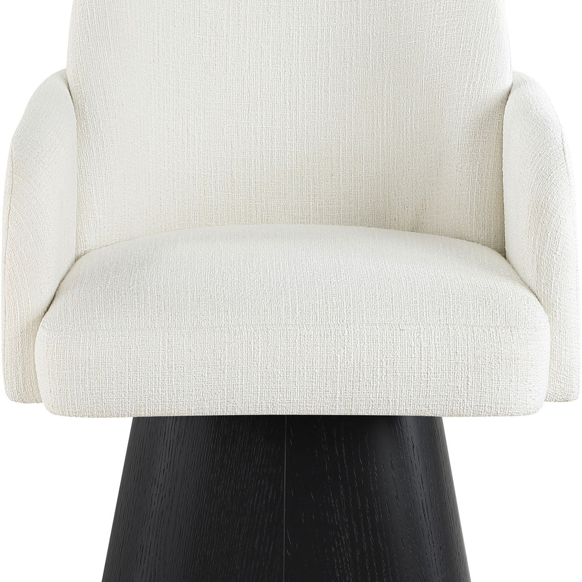 Marlowe - Linen Textured Fabric Upholstered Swivel Dining Arm Chair - Stained Black
