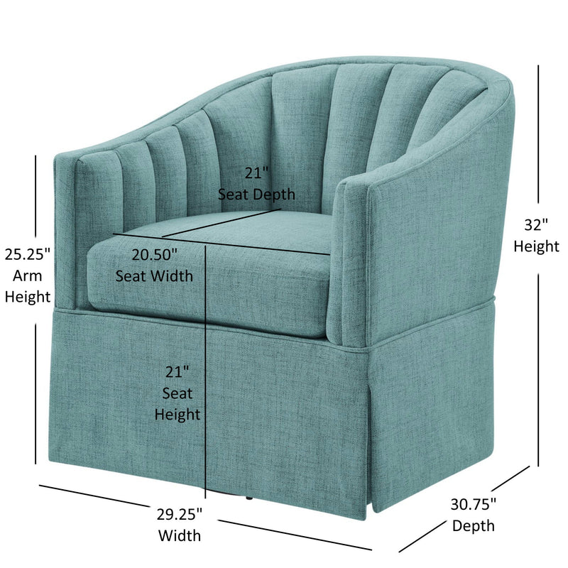 Solitude - Skirted Swivel Accent Chair With Hemp Like