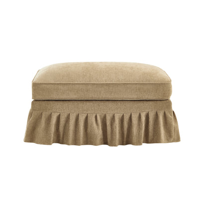 Chenille Ottoman - Light Coffee Chenille