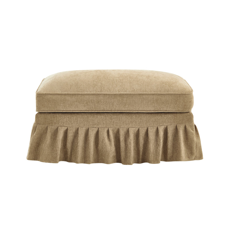 Chenille Ottoman - Light Coffee Chenille