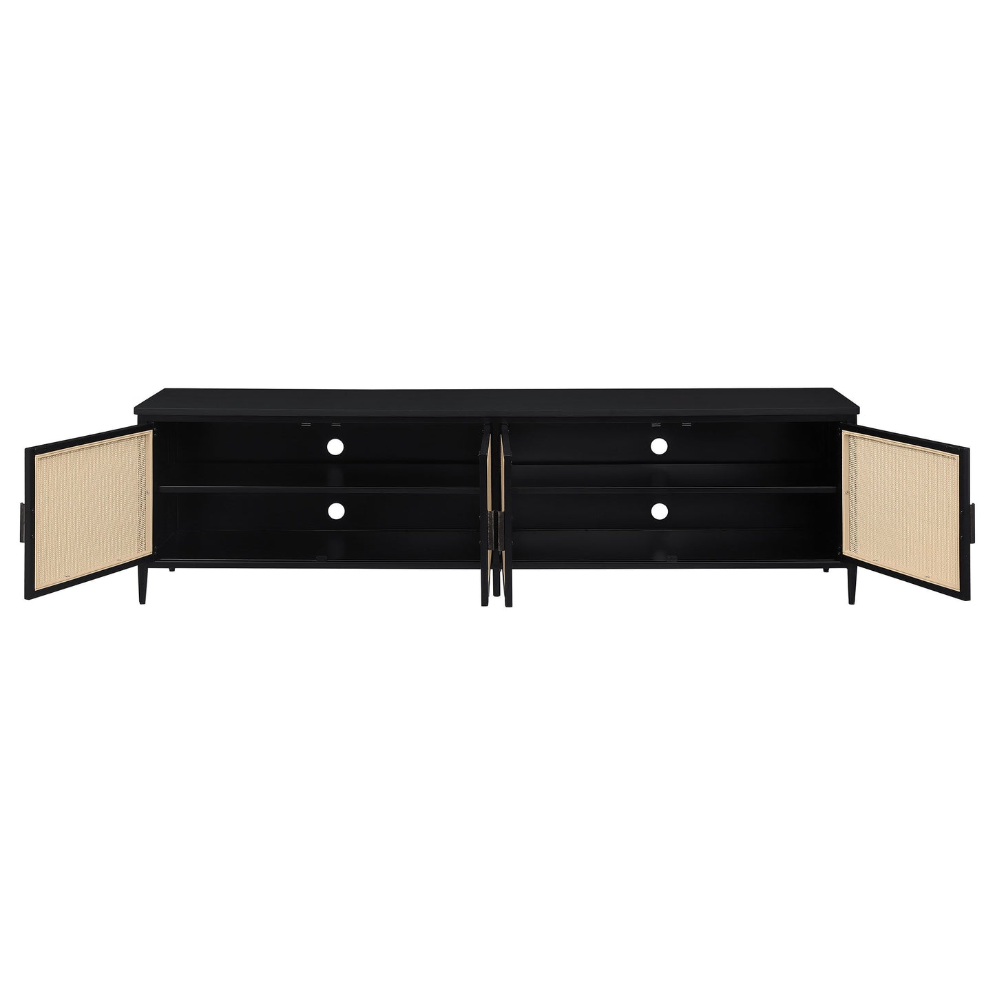 Amherst - 4-Door 78" Metal TV Stand Media Console - Black