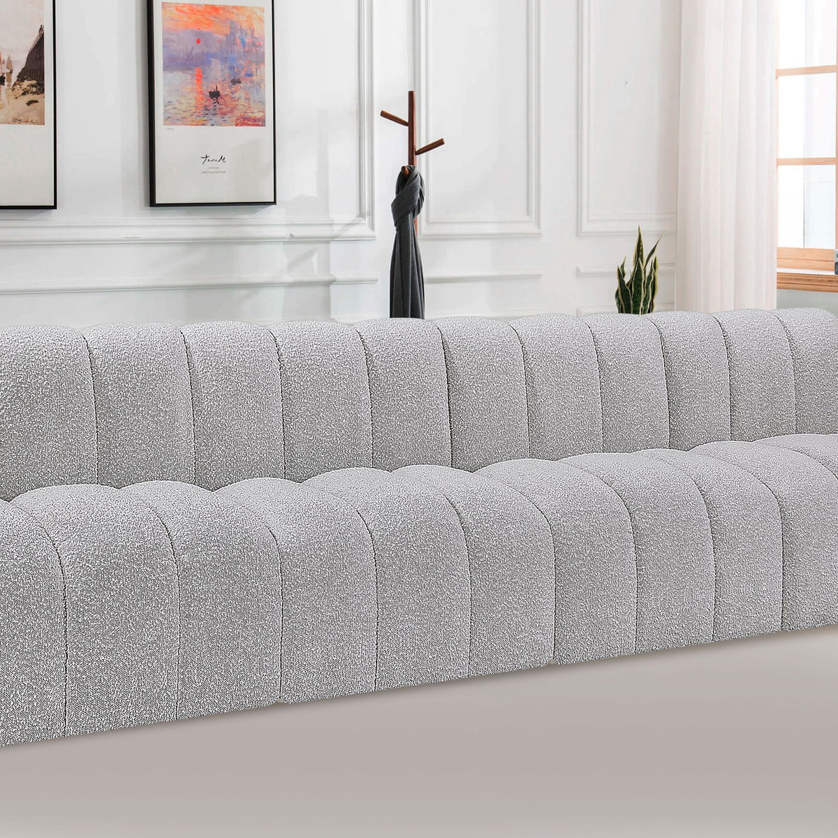 Arc - Boucle Fabric 4 Seats Modular Sofa