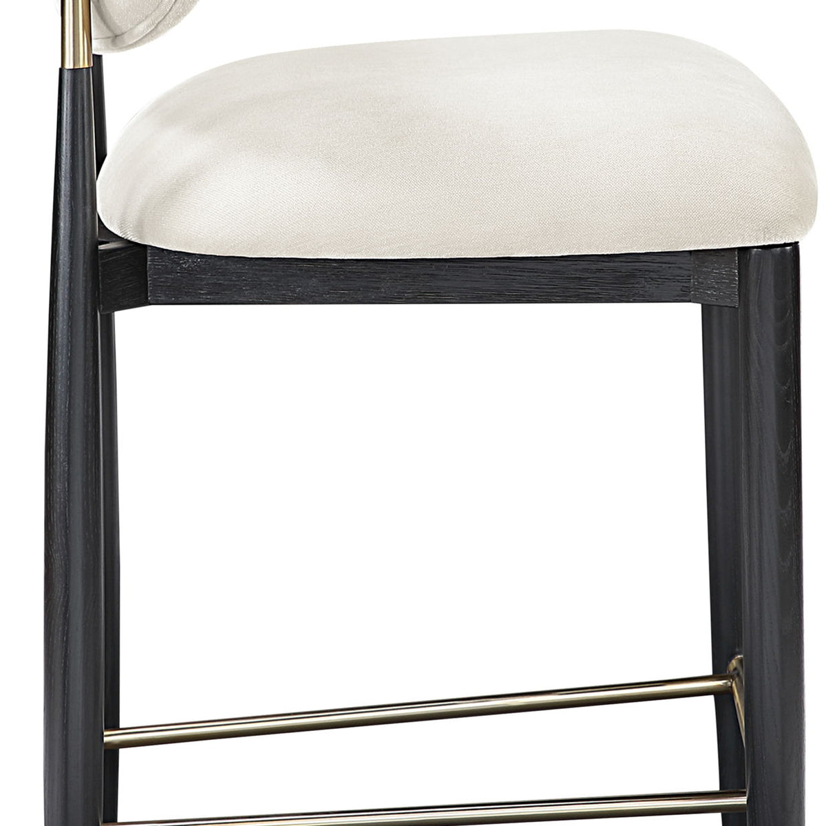 Riccio - Fabric Stool - Black Frame