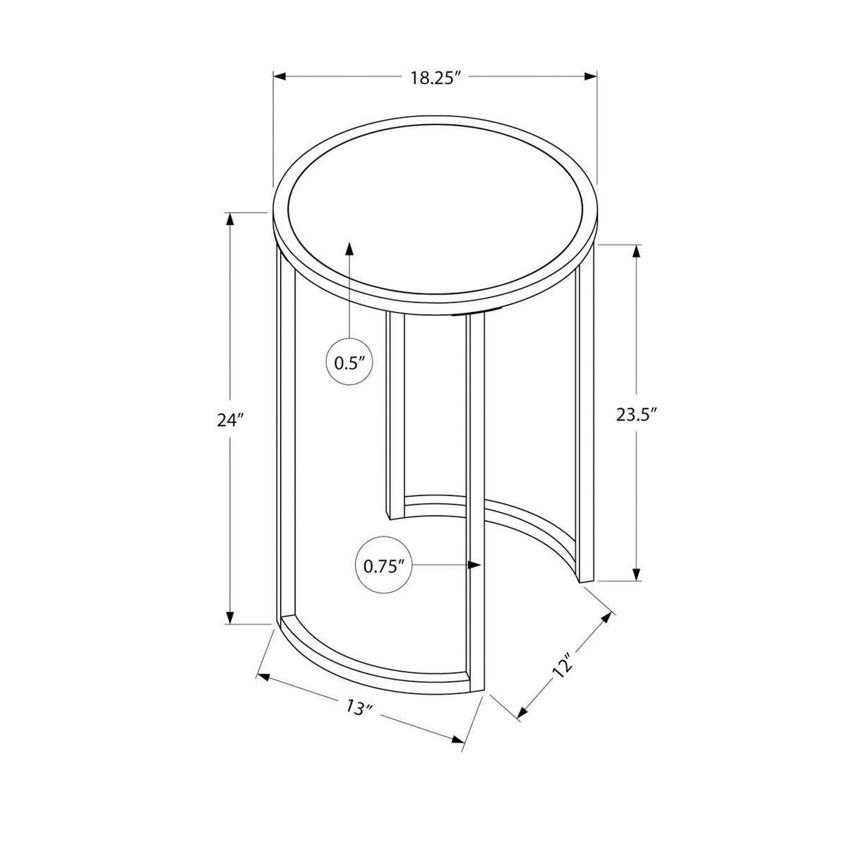 Round Accent Side Table, Contemporary & Modern