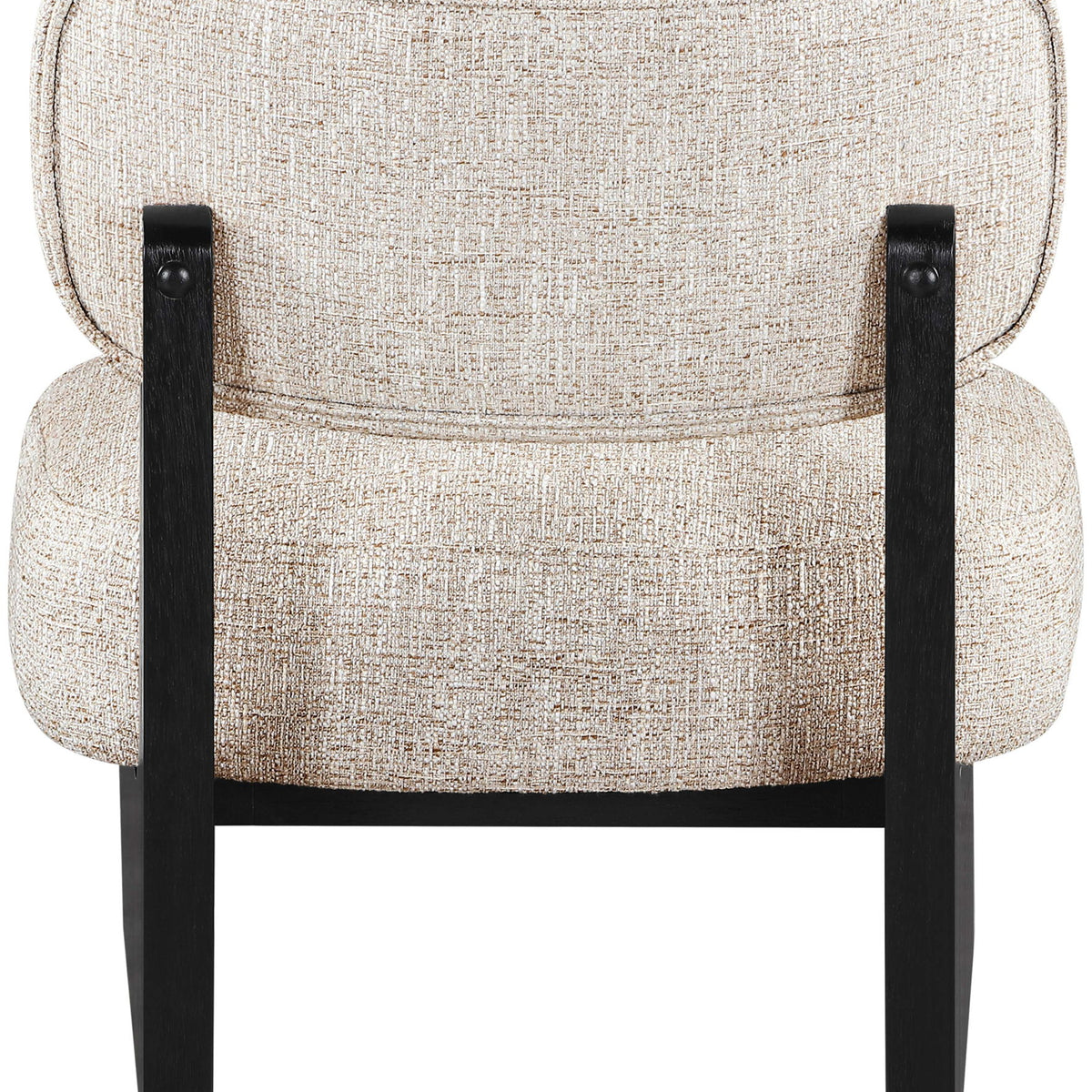 Vetra - Linen Textured Fabric Upholstered Accent Chair With Black Base
