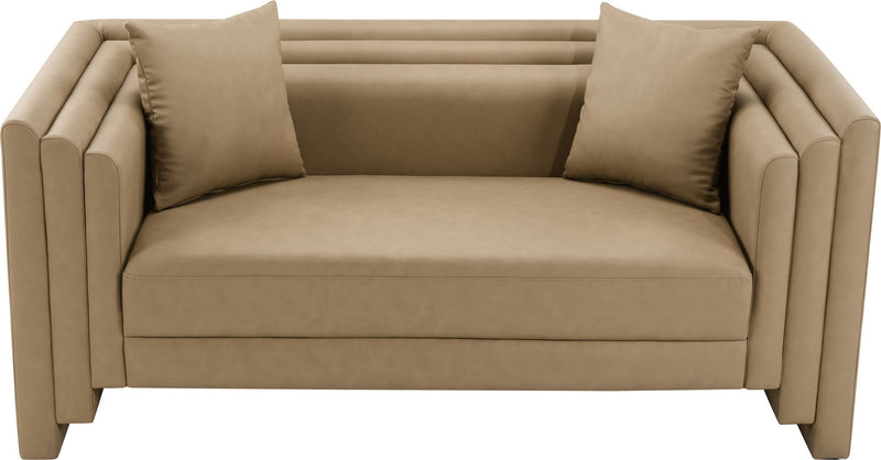 Everett - Vegan Leather 67" Upholstered Loveseat - Tan