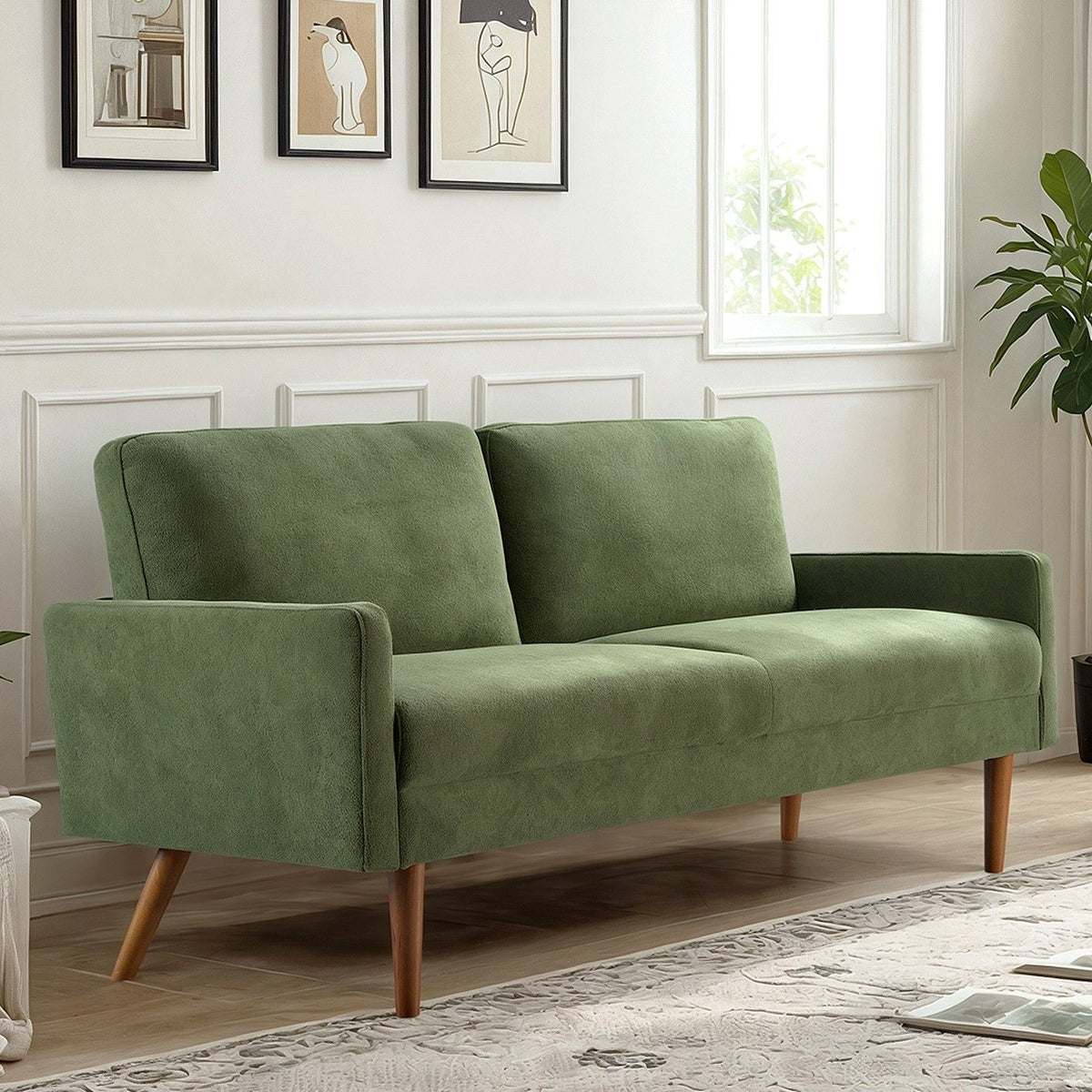 Sofa, European Style With Sleek Design, Modern & Vintage Flair, Upholstered 3 Seater Couch