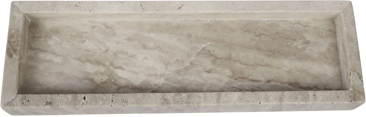 Michael beige travertine tray, rectangular shallow stone tray