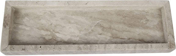Michael beige travertine tray, rectangular shallow stone tray