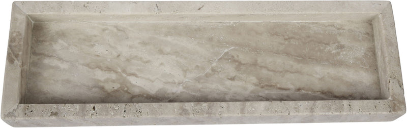 Michael beige travertine tray, rectangular shallow stone tray