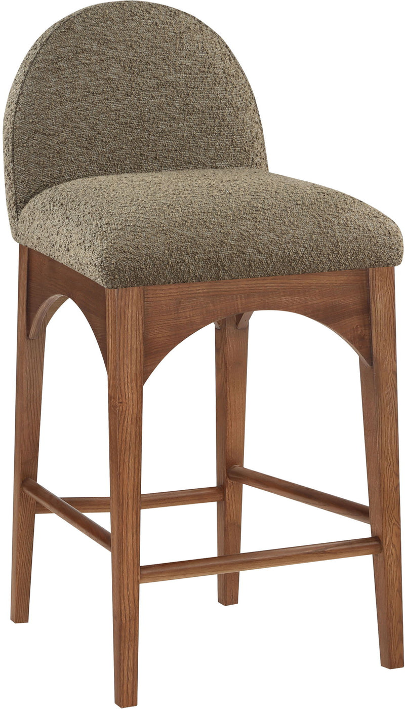 Waldorf - Boucle Stool With Brown Legs