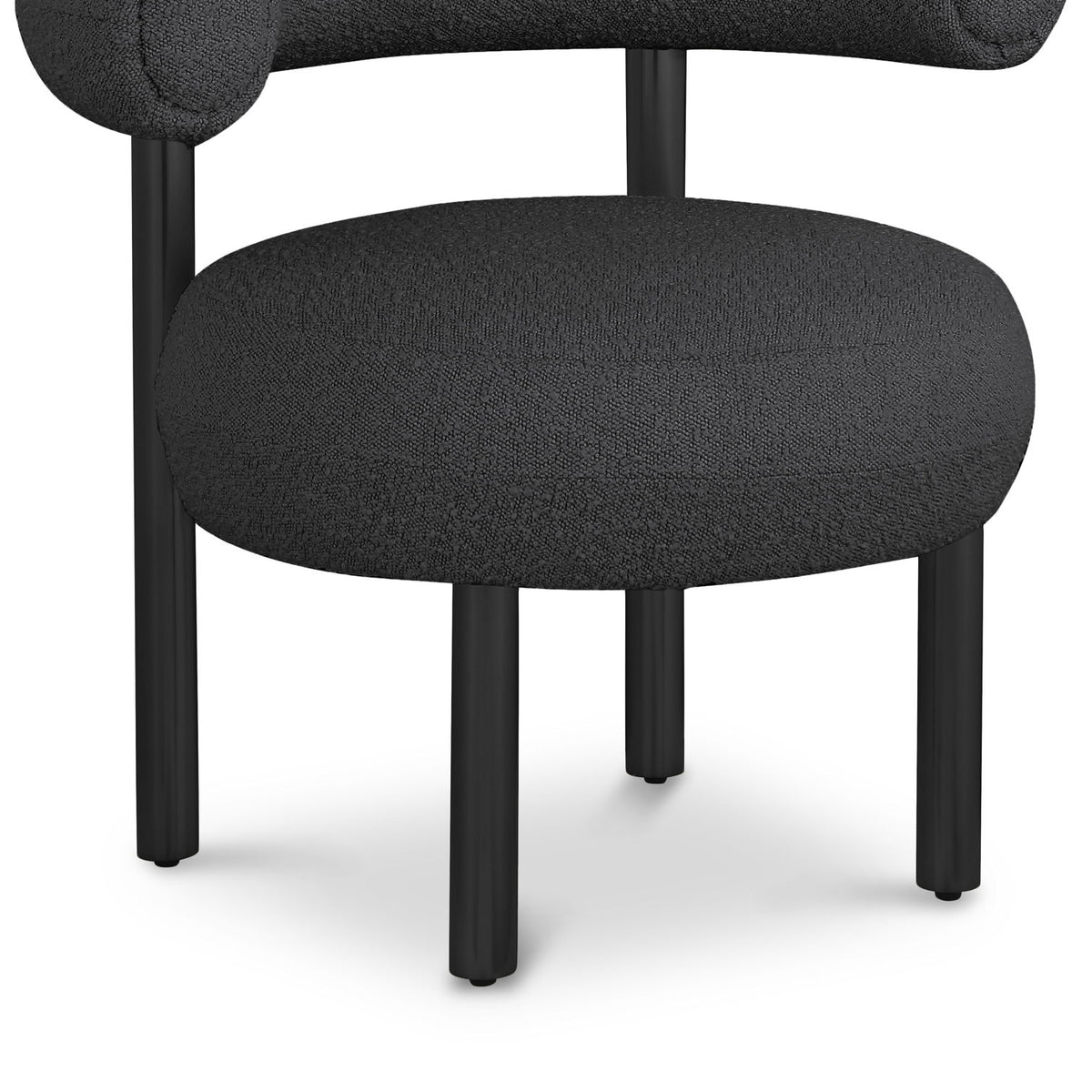 Bordeaux - Boucle Fabric Accent Chair With Black Legs