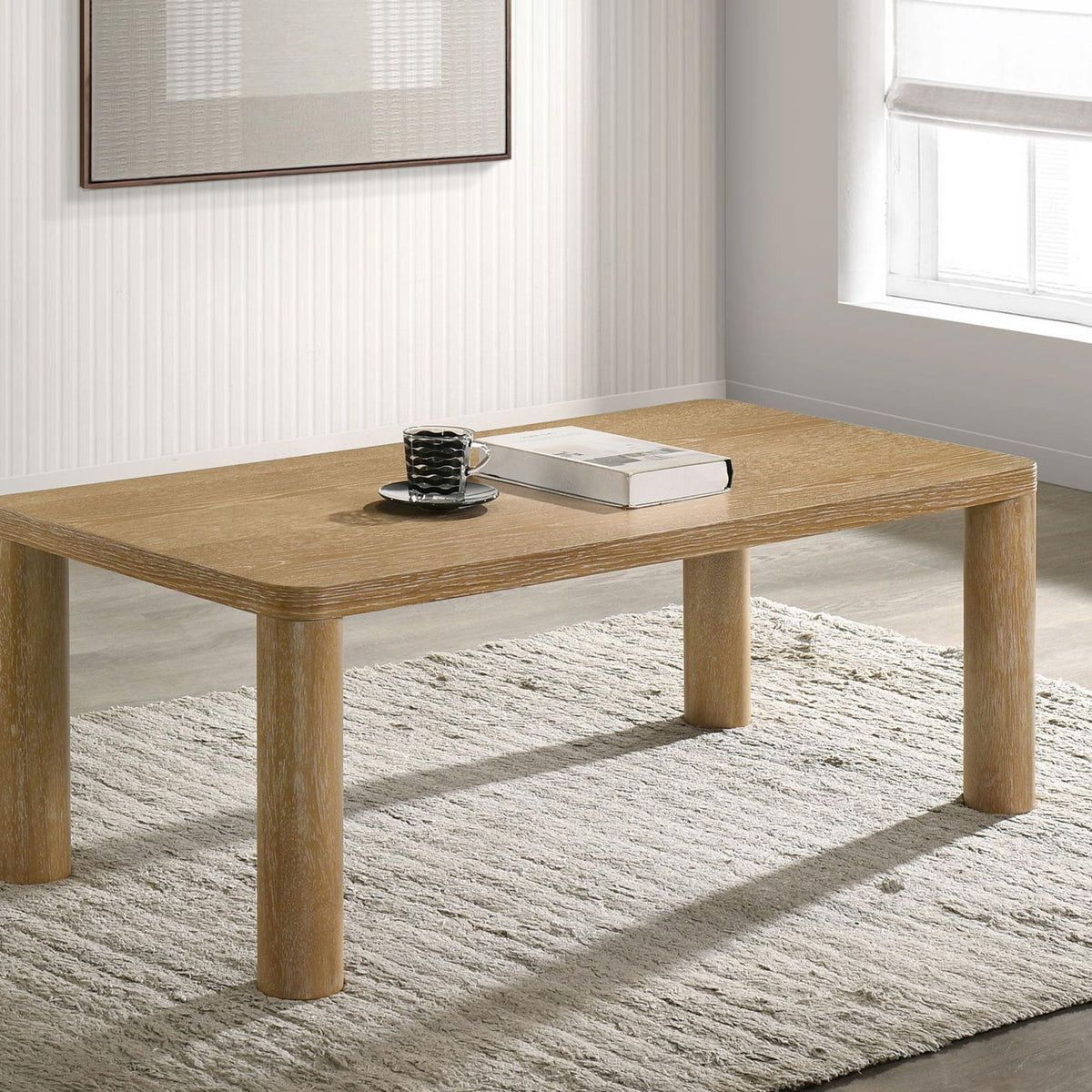 Castlewood Engineered Wood Cocktail Coffee Table Light Oak