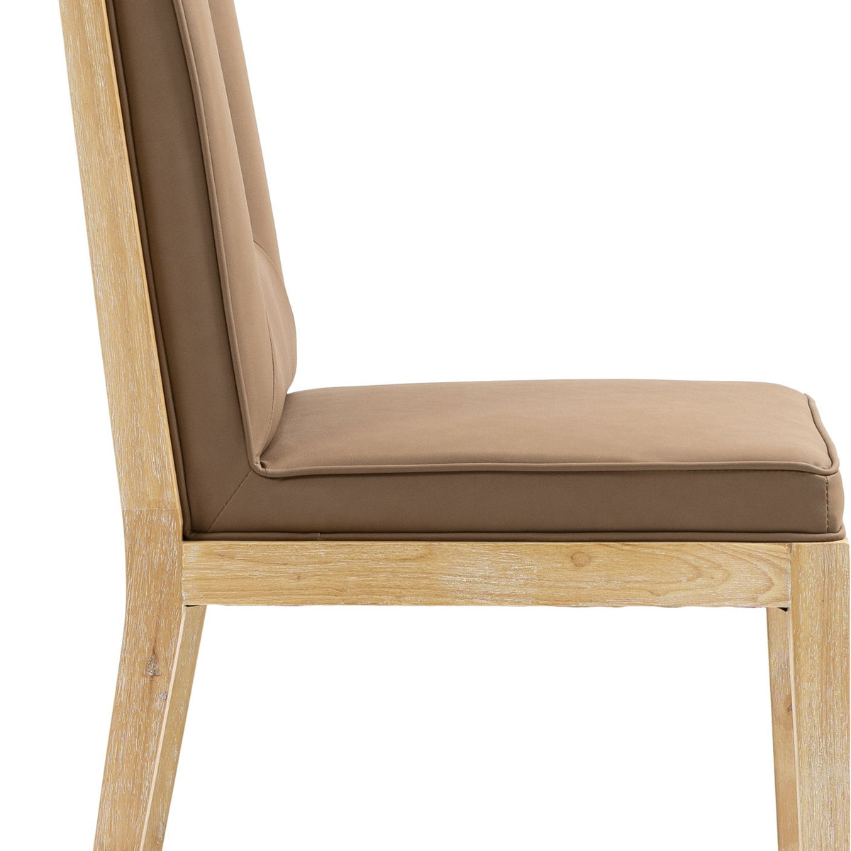 Gwendolyn - Faux Leather Dining Side Chair With Natural Frame (Set of 2)