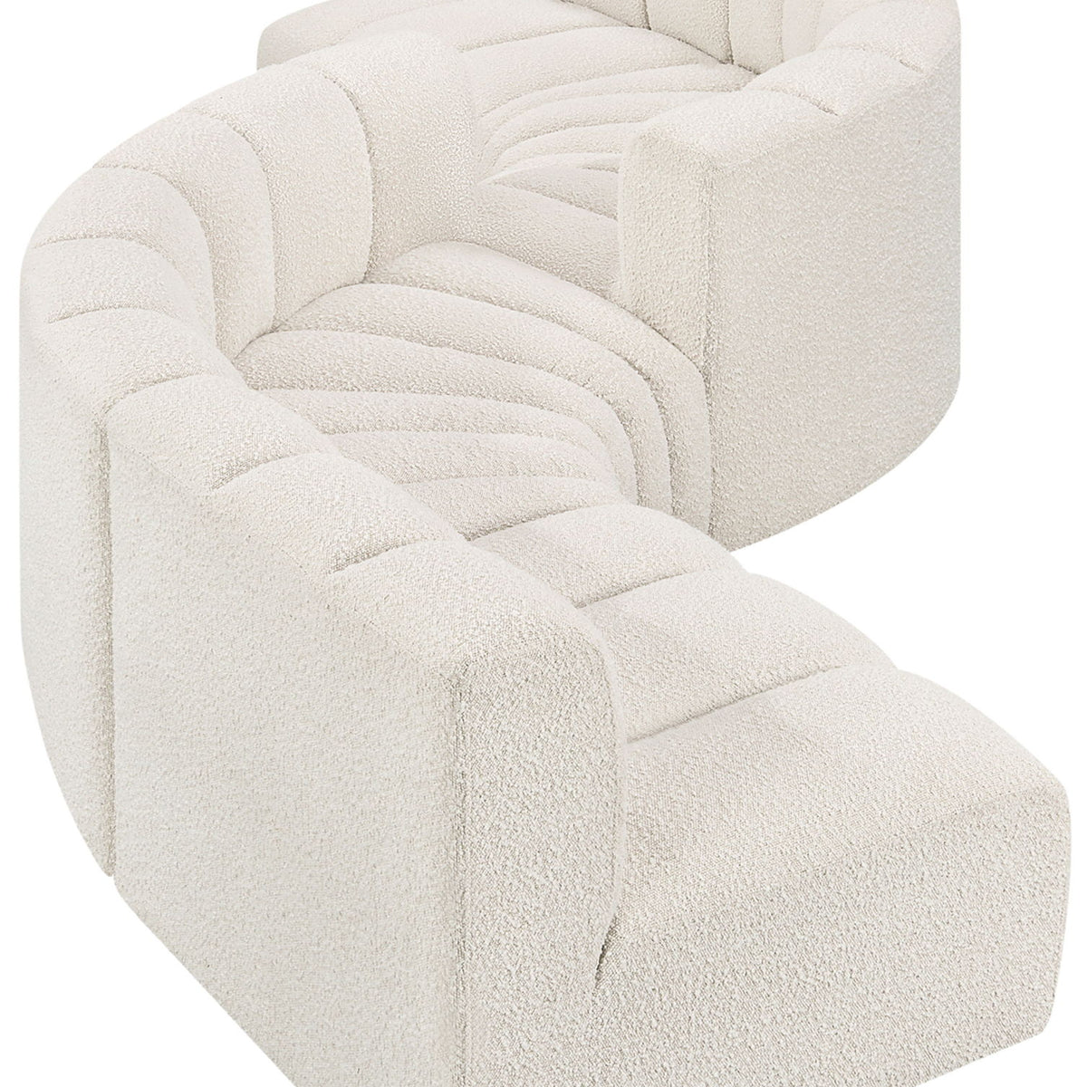 Arc - Boucle Fabric 6 Piece Modular Sofa - Black