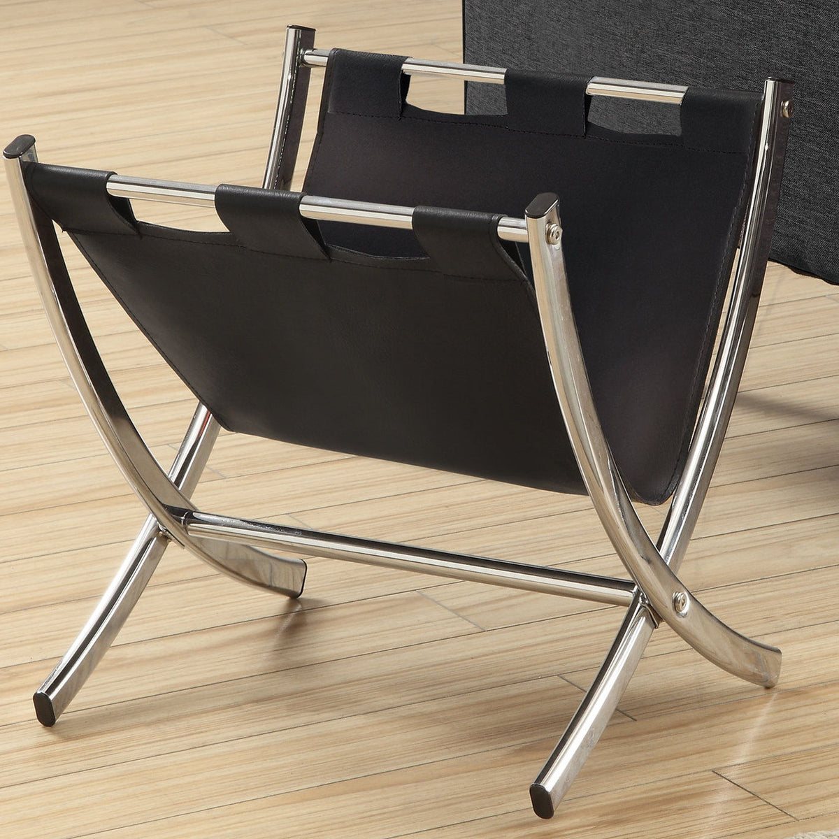 Magazine Rack Standing Organizer Storage Leather Look