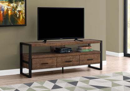 TV Stand, Console, Media Entertainment Center, Storage Drawers, Modern