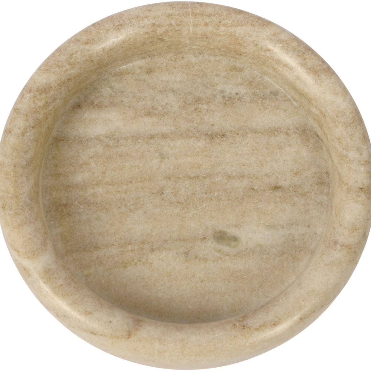 Marble tray, round cream/beige with light streaks and natural marble texture.
