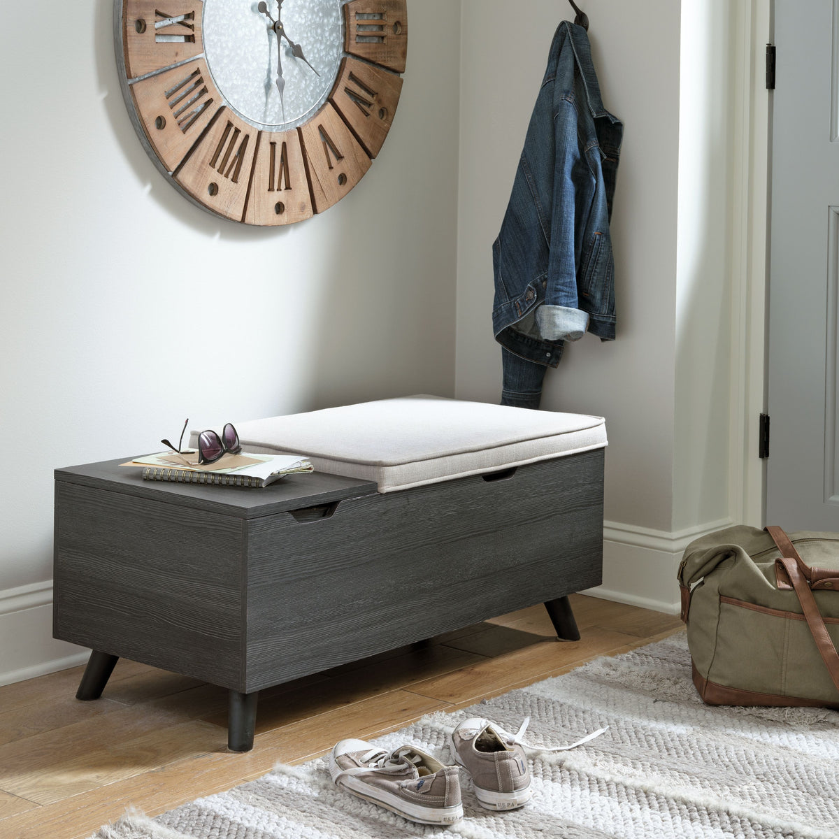 Yarlow - Storage Bench - Dark Gray