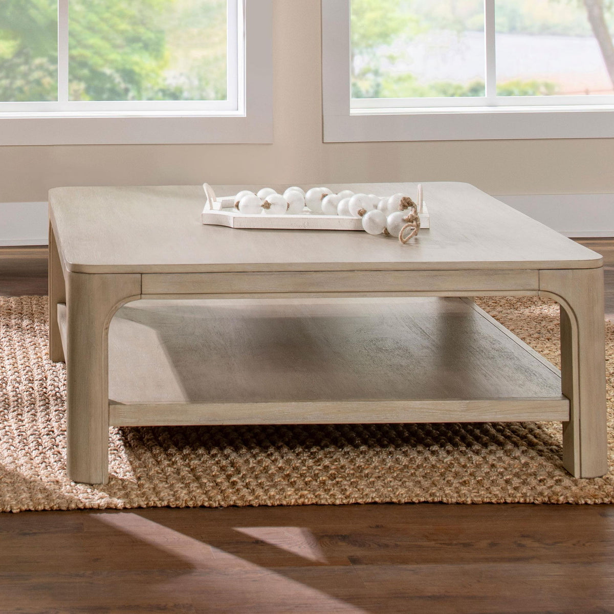 Solano Square Wood Cocktail Coffee Table Weathered Mango