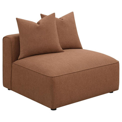 Jennifer - Upholstered Armless Chair - Terracotta