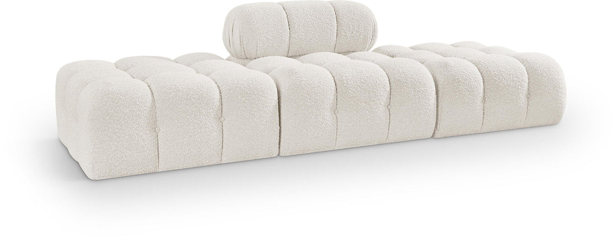 Ames - 3 Piece Boucle Upholstered Modular Sofa With 2 Backless Seats