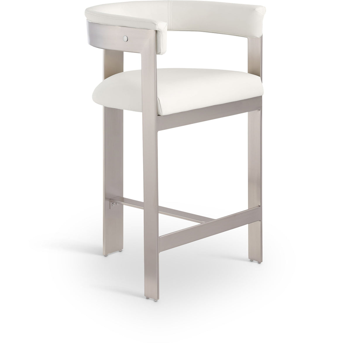 Romeo - Faux Leather Counter Stool With Silver Base (Set of 2)