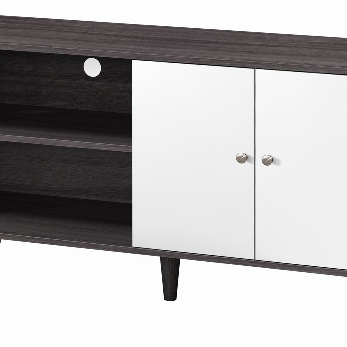 Amidon - TV Stand, With 2 Storage Shelves And 1 Cabinet