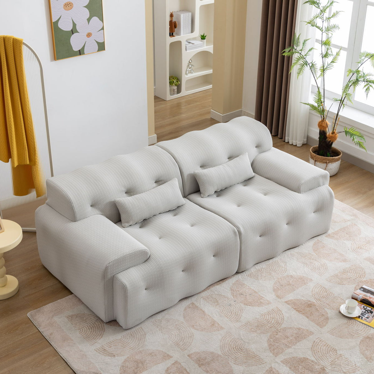 Large Size 2 Seater Sofa, Pure Foam Comfy Sofa Couch, Modern Lounge Sofa For Living Room, Apartment