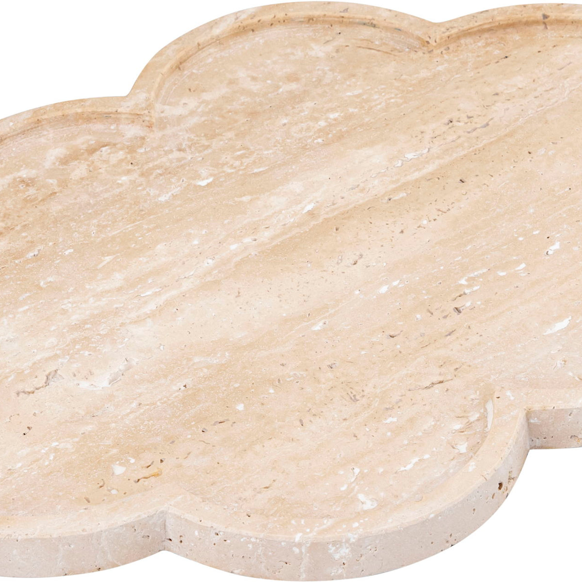Rimini - Travertine Clover Shaped Tray - Natural