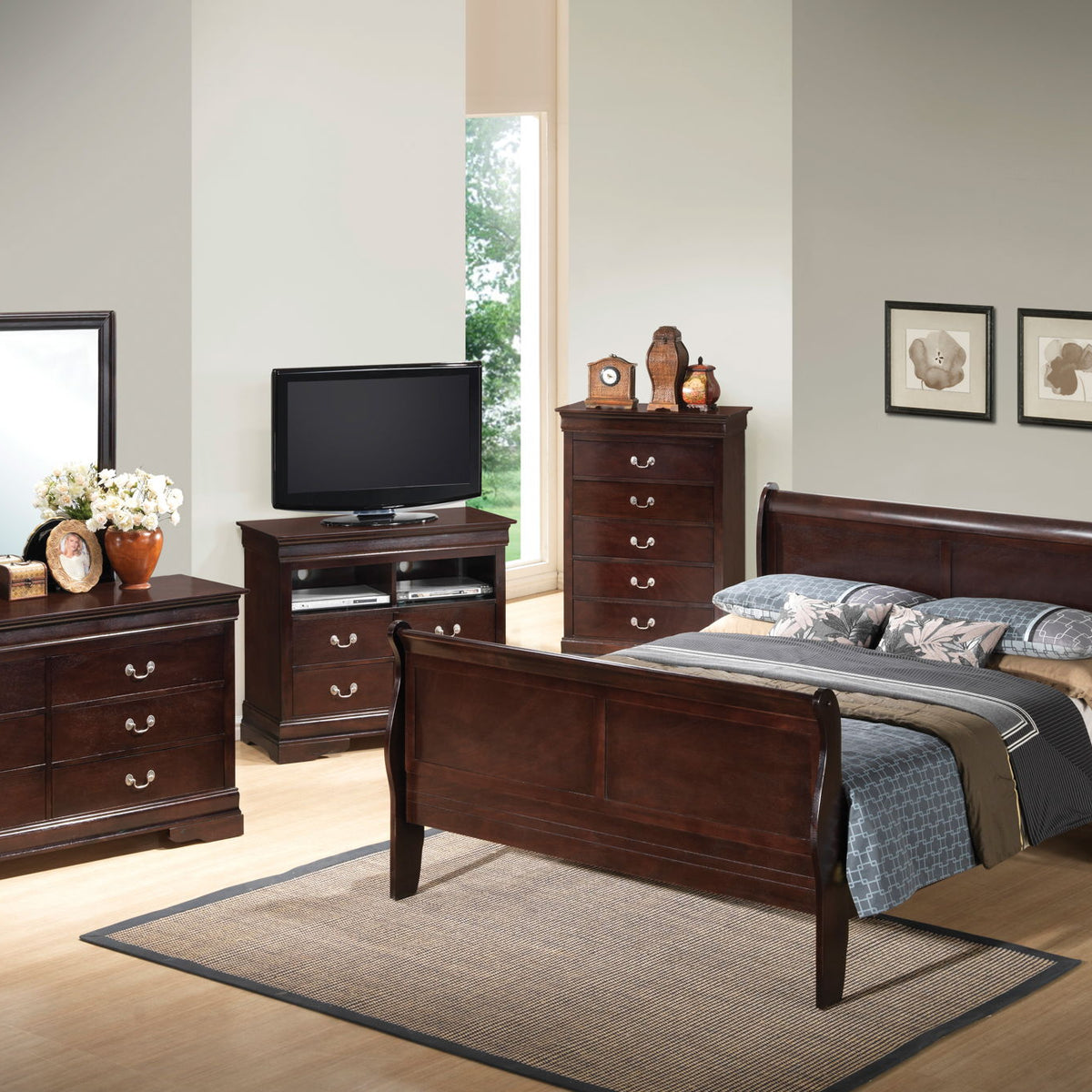 Panel Sleigh Bed