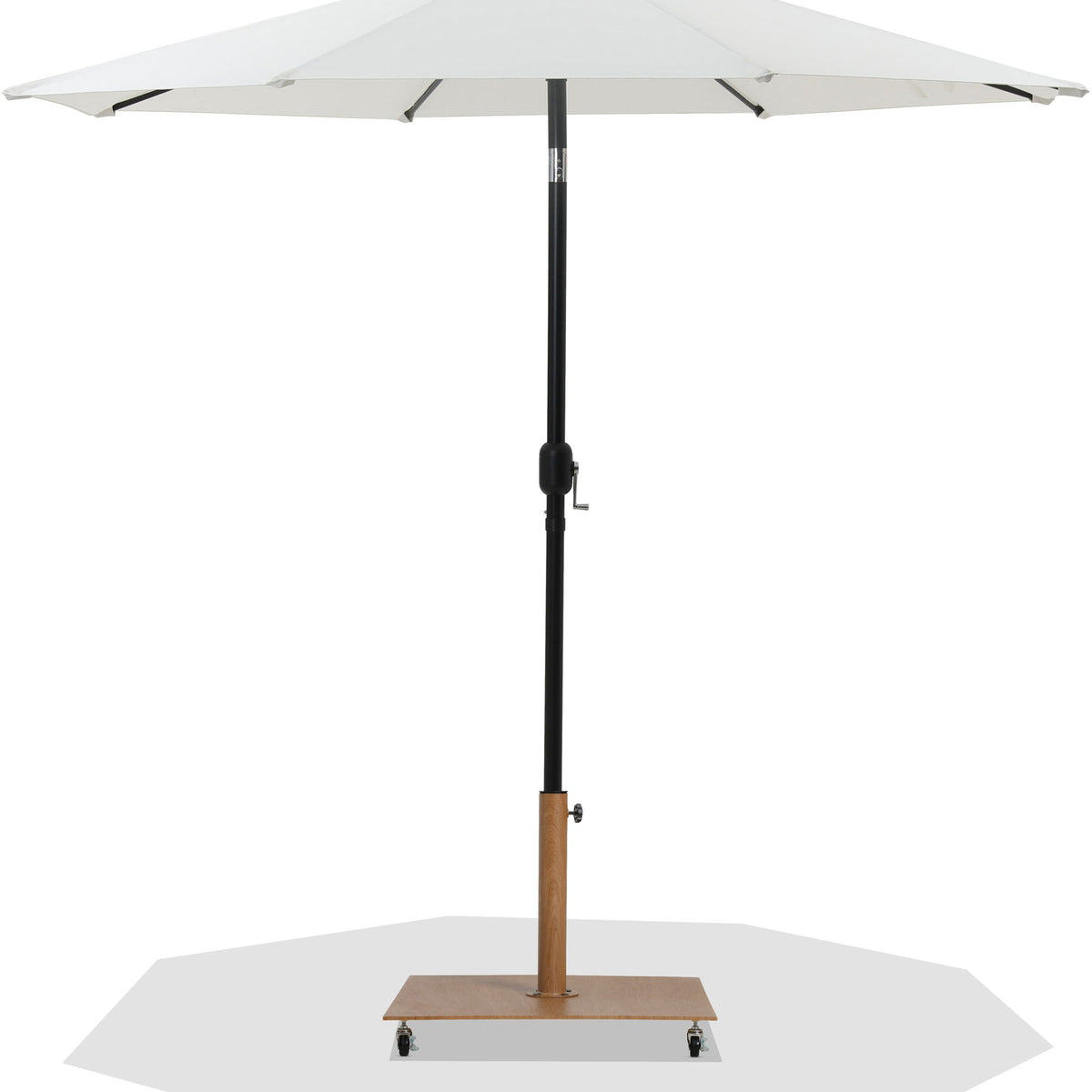 Fiji - Aluminum Patio Umbrella With Square Teak And Black Base