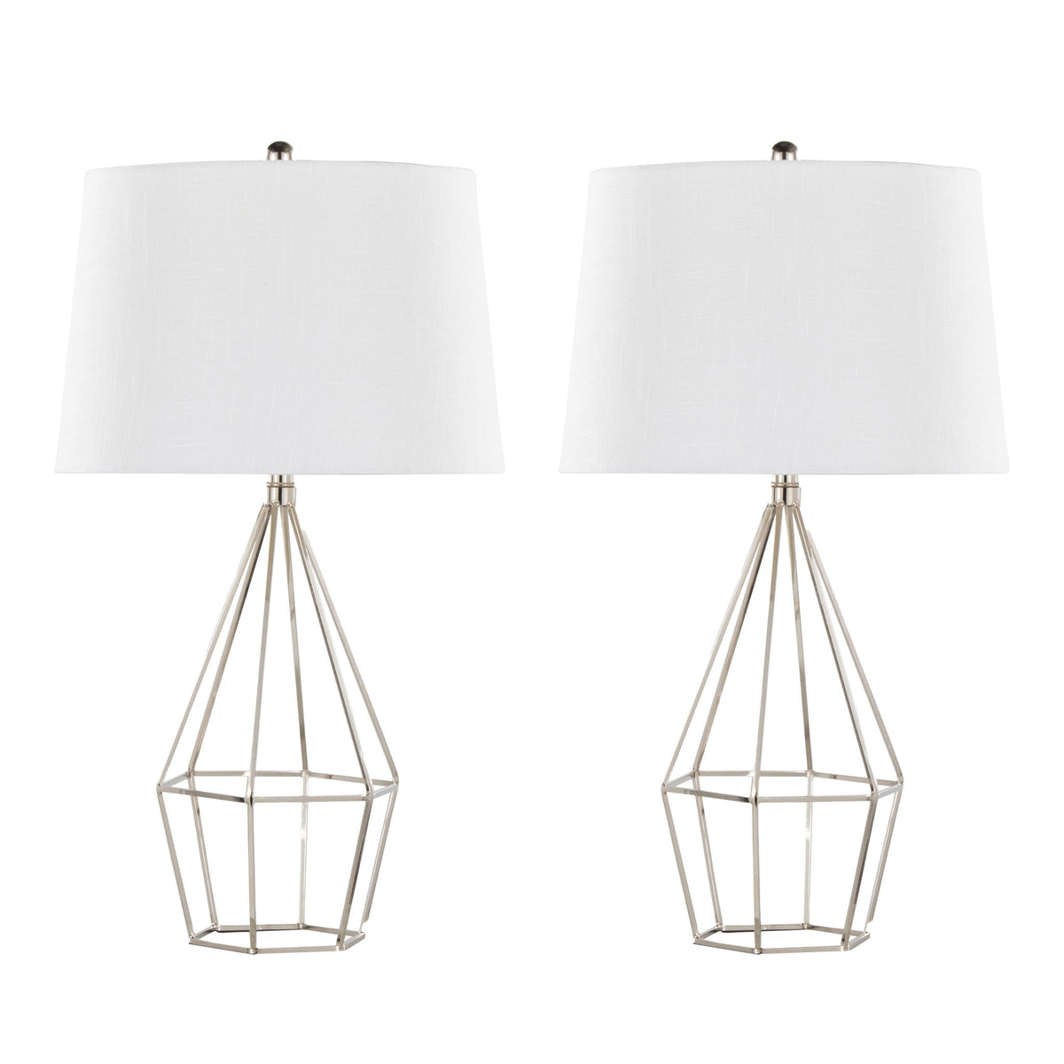 Diana - Contemporary Table Lamp (Set of 2) - Polished Nickel / Black Satin