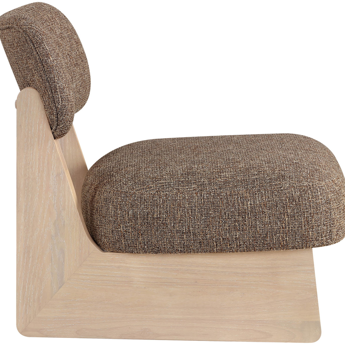 Vetra - Linen Textured Fabric Upholstered Accent Chair With Natural Base