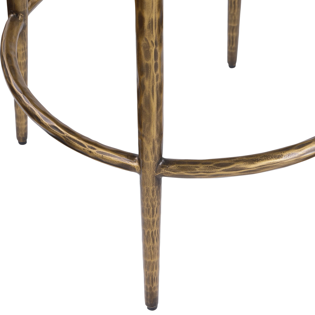 Ferro - Upholstered Backless Counter Stool With Brushed Gold Base
