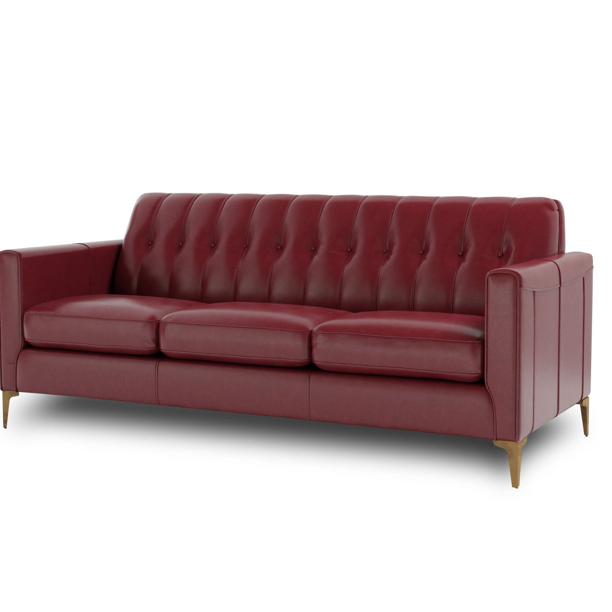 Mid-Century Tufted Leather Sofa