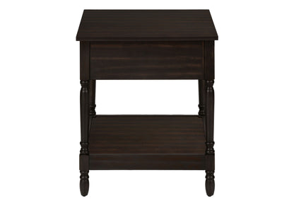 Accent - Table, 2 Tier, Square, Traditional - Walnut