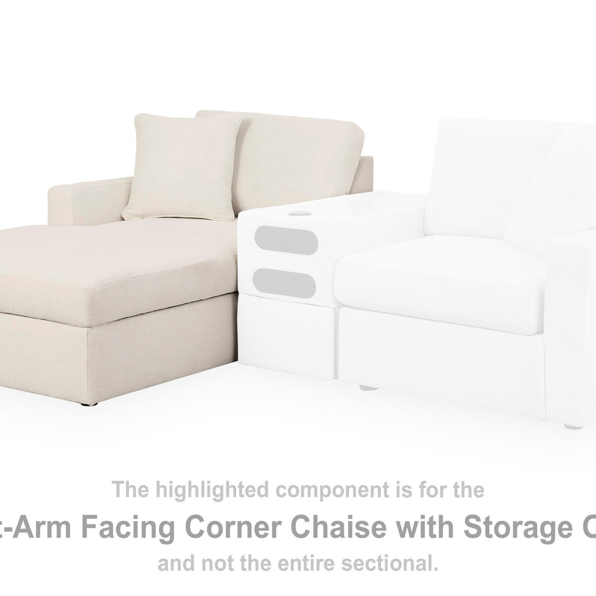 Modmax - LAF Corner Chaise With Storage - Oyster