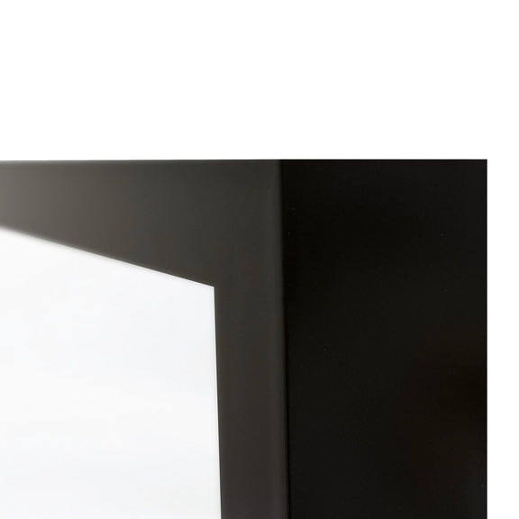Close-up of dark brown frame corner with smooth matte edge for wall photo print