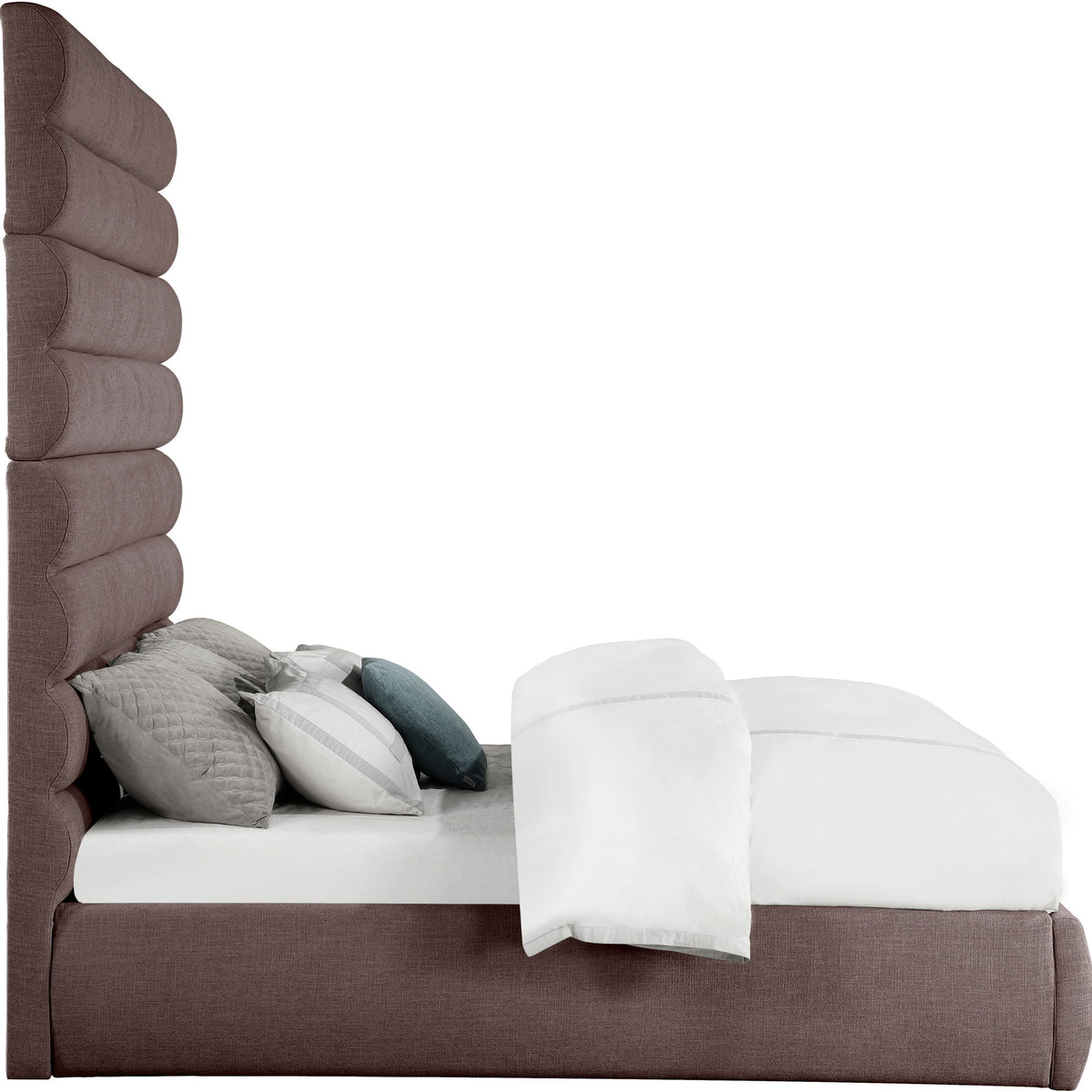 Adam - Linen Fabric Bed With 89" Headboard