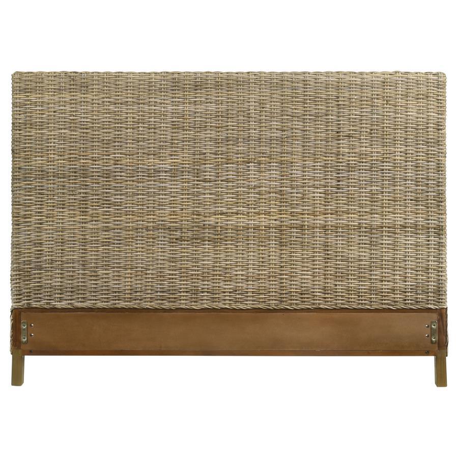 Zyla - Woven Rattan Eastern King Panel Headboard - Kubu Gray
